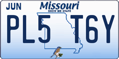 MO license plate PL5T6Y