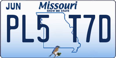 MO license plate PL5T7D