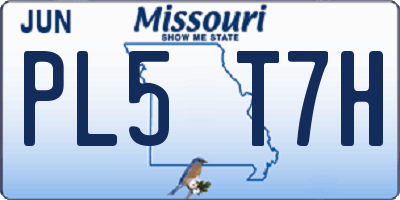 MO license plate PL5T7H