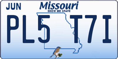 MO license plate PL5T7I