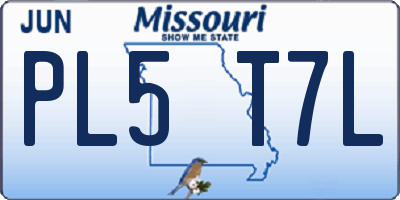 MO license plate PL5T7L