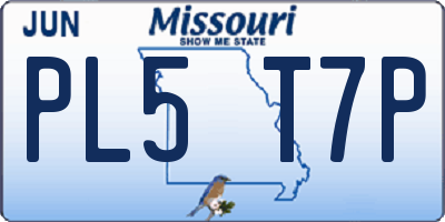 MO license plate PL5T7P