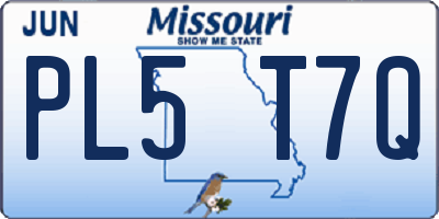 MO license plate PL5T7Q