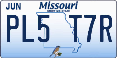 MO license plate PL5T7R