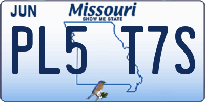 MO license plate PL5T7S