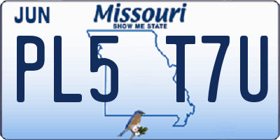 MO license plate PL5T7U