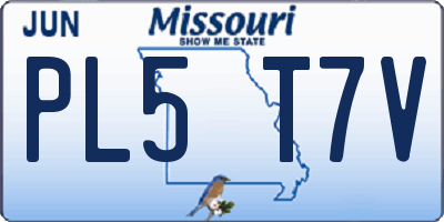 MO license plate PL5T7V