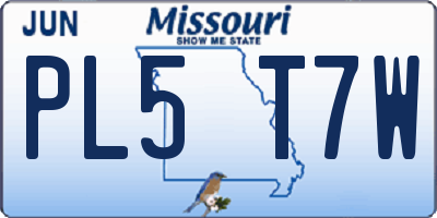 MO license plate PL5T7W