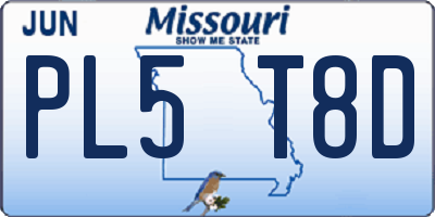 MO license plate PL5T8D