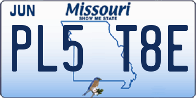 MO license plate PL5T8E