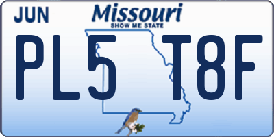 MO license plate PL5T8F