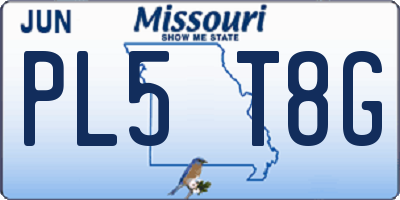 MO license plate PL5T8G