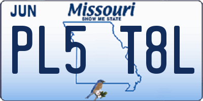 MO license plate PL5T8L