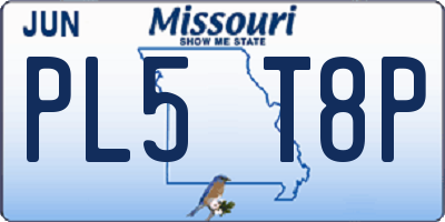 MO license plate PL5T8P