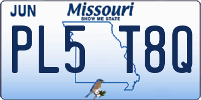 MO license plate PL5T8Q