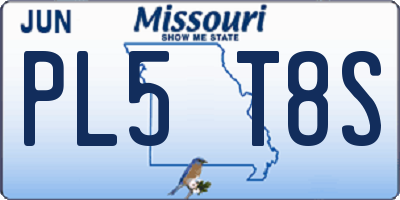 MO license plate PL5T8S