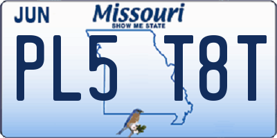 MO license plate PL5T8T