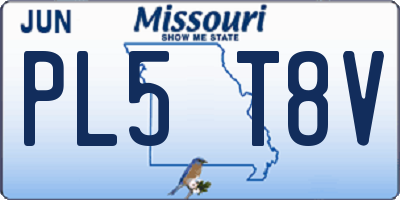 MO license plate PL5T8V