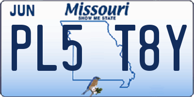 MO license plate PL5T8Y