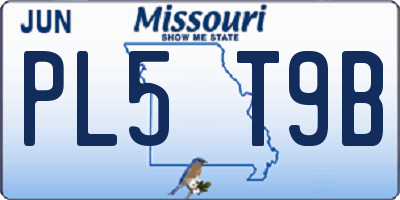 MO license plate PL5T9B