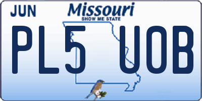 MO license plate PL5U0B