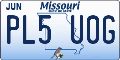 MO license plate PL5U0G
