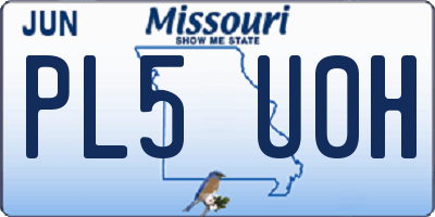 MO license plate PL5U0H