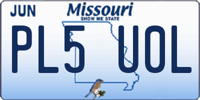 MO license plate PL5U0L