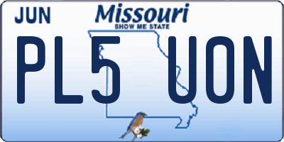 MO license plate PL5U0N