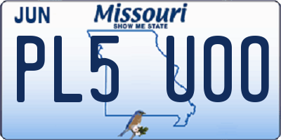 MO license plate PL5U0O