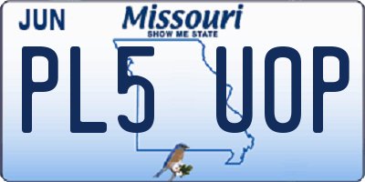MO license plate PL5U0P