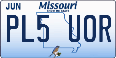 MO license plate PL5U0R