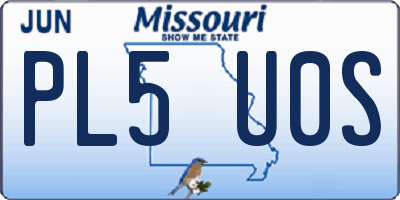 MO license plate PL5U0S