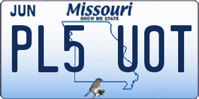 MO license plate PL5U0T