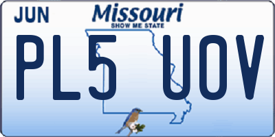 MO license plate PL5U0V
