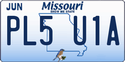 MO license plate PL5U1A