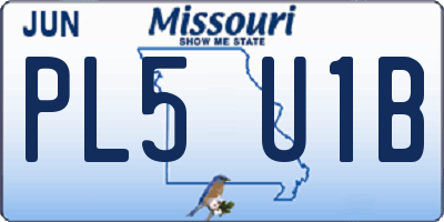 MO license plate PL5U1B