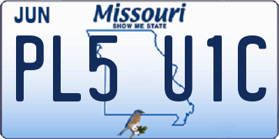 MO license plate PL5U1C