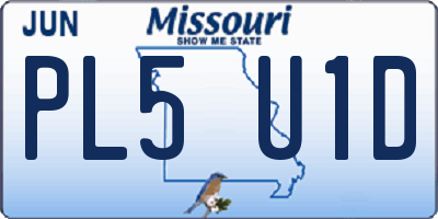 MO license plate PL5U1D