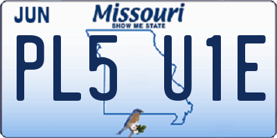 MO license plate PL5U1E