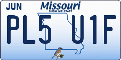 MO license plate PL5U1F
