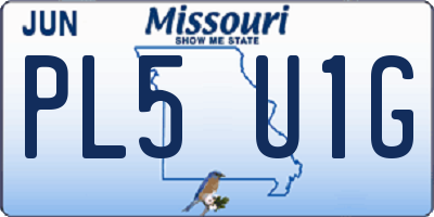 MO license plate PL5U1G