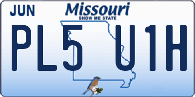 MO license plate PL5U1H