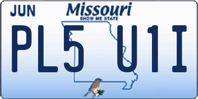 MO license plate PL5U1I