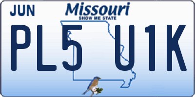 MO license plate PL5U1K