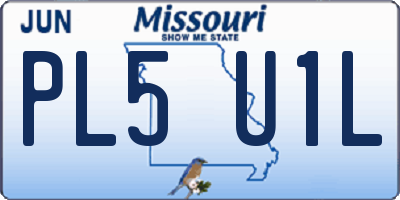 MO license plate PL5U1L