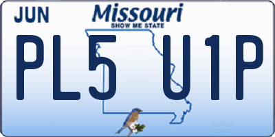 MO license plate PL5U1P
