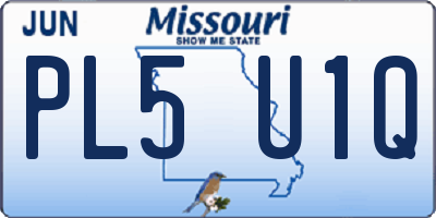 MO license plate PL5U1Q