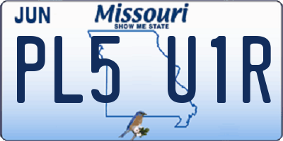 MO license plate PL5U1R