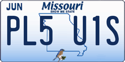 MO license plate PL5U1S